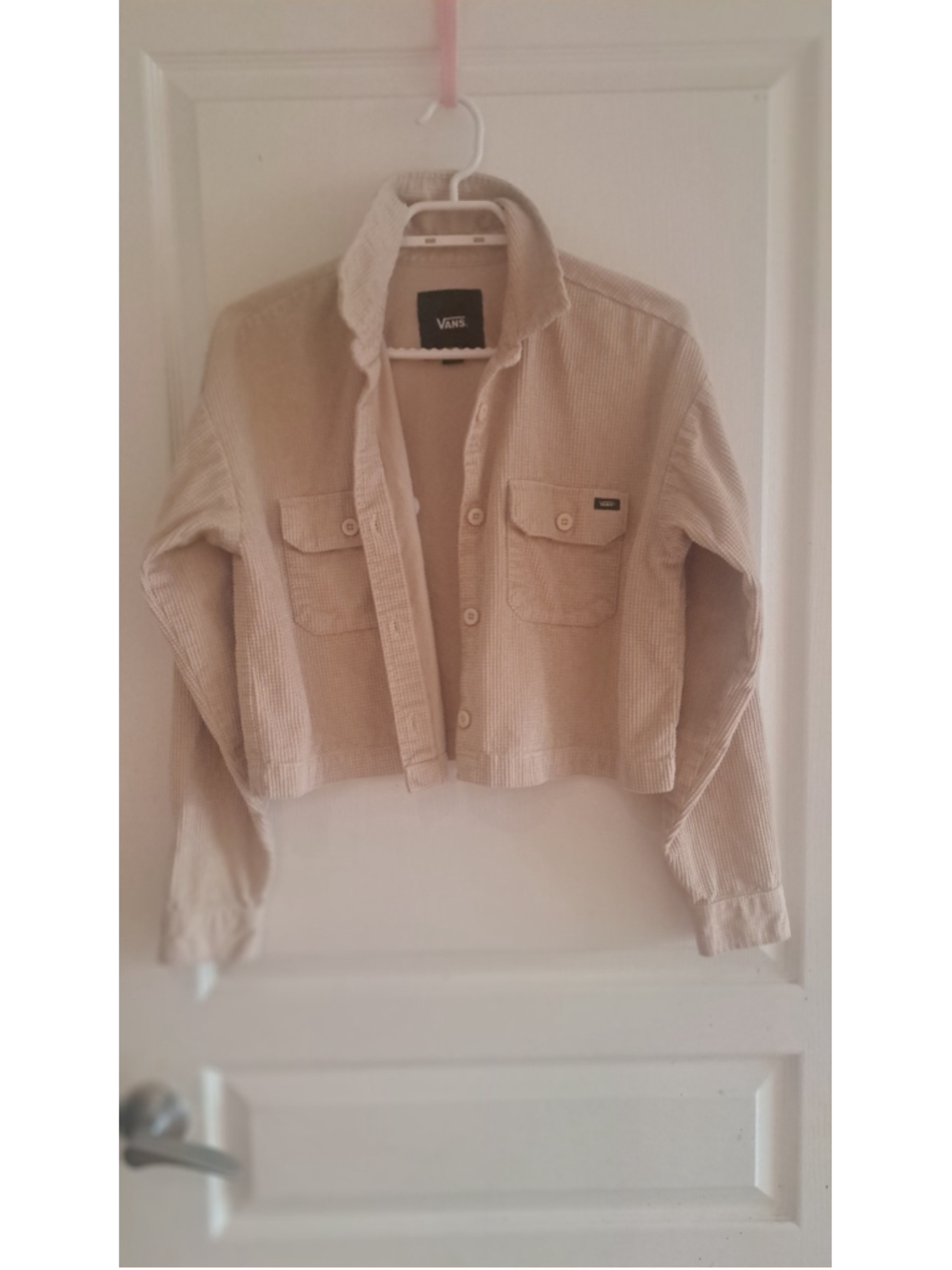 623_Women's Vans Corduroy Utility Jacket Beige Size XS